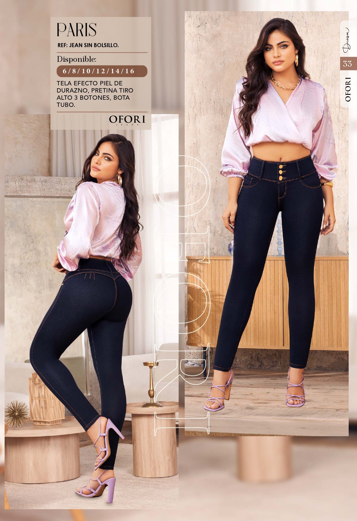 Jeans Paris sin bolsillo azul